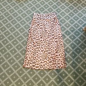 Free People animal print satin skirt